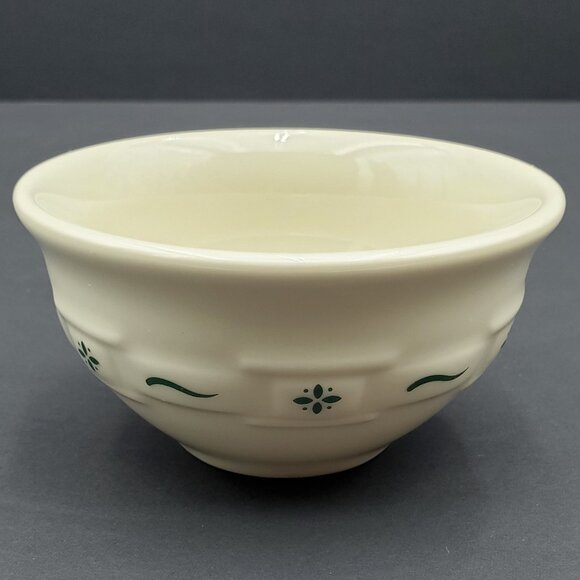 Longaberger Pottery Woven Traditions Heritage Green Dessert Bowls Fruit Bowls - Picture 5 of 5